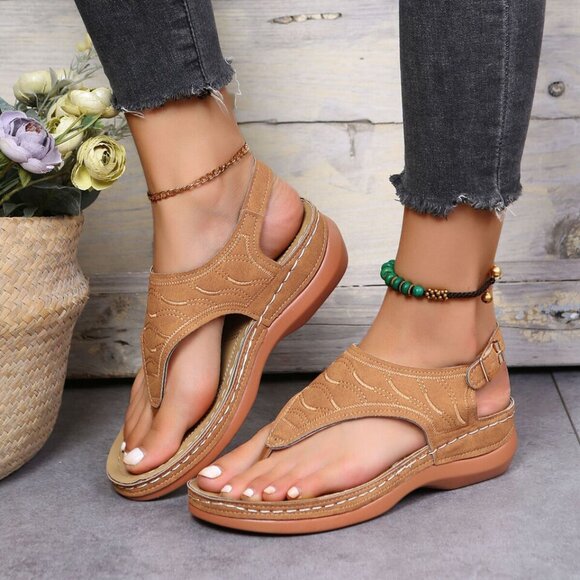 MM Electronicles Shoes - Low-Wedge Women Orthopedic Sandals Casual Flat Shoes Flip Flops Ladies A…